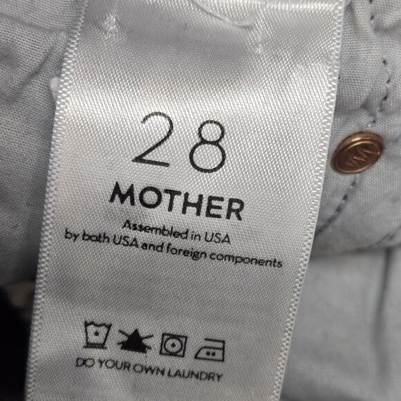 Mother Jeans Womens 28 The Looker Ankle Fray Stargazing Black Charcoal Gray Crop - Picture 9 of 13